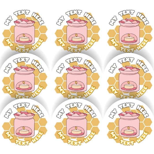 144 Personalised Wax Melt 30mm Glossy Stickers Packaging Labels