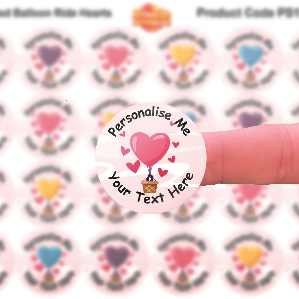 144 Personalised Heart Air Balloons 30mm Reward Stickers for School Teachers, Parents and Nursery