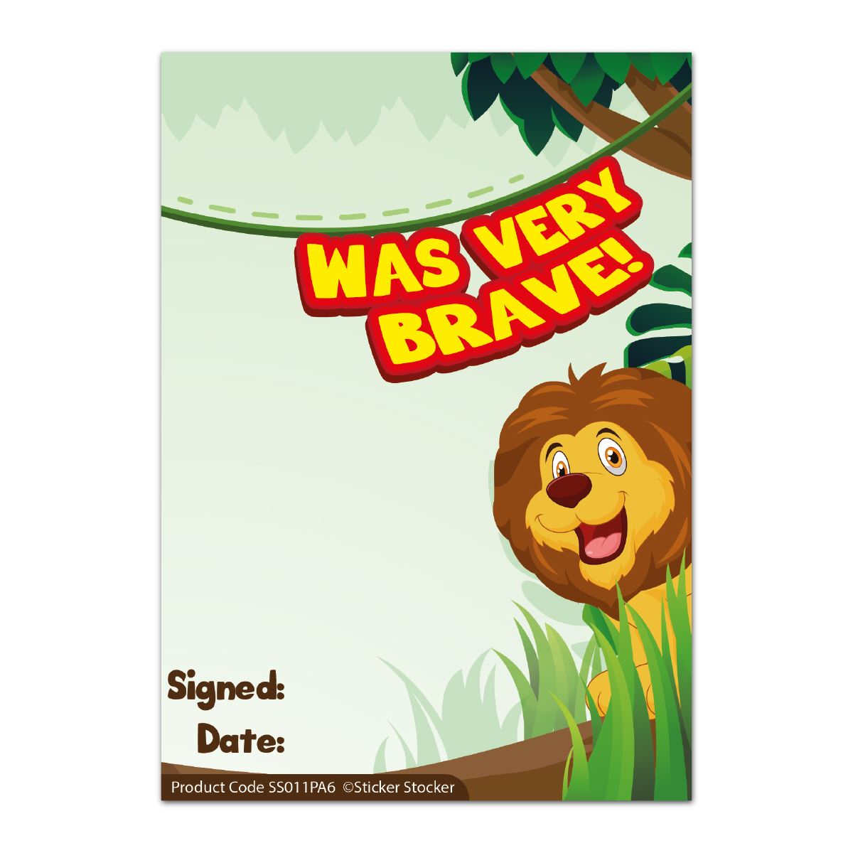 A6 Praise Note Pad 100 Sheet Incentive Chart Rewards - Brave Lion