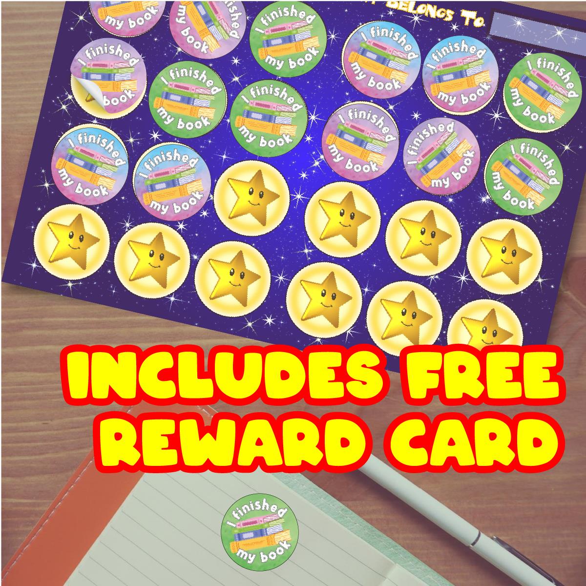 144 I Finished My Book Reward Stickers 30mm Positivity Reward Stickers for Teachers or Parents