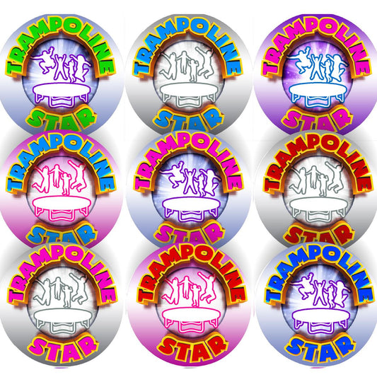 144 Trampoline Star 30mm Reward Stickers for School Teachers, Parents and Nursery