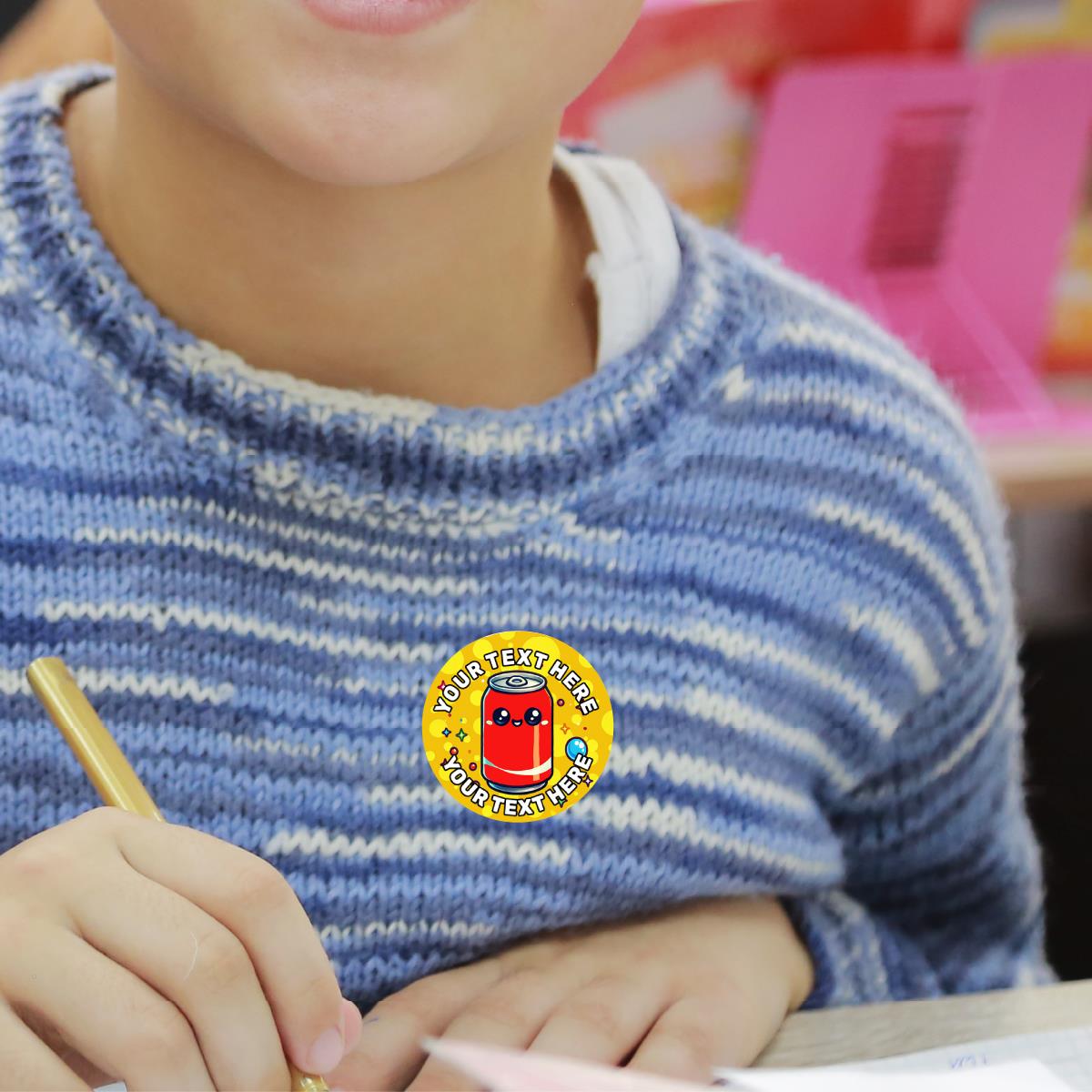 120 Cool Cola Scented Personalised Stickers - Personalised 30mm Scented Stickers - For Teachers Nursery Parents