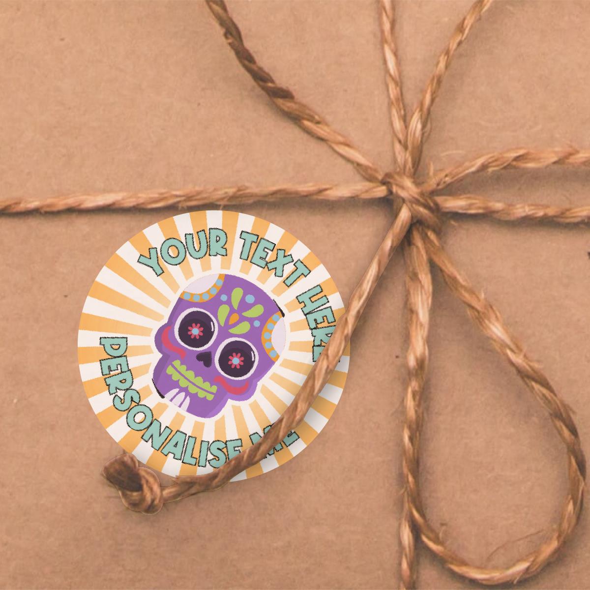 144 Personalised Colourful Skulls 30mm Reward Stickers for School Teachers, Parents and Nursery