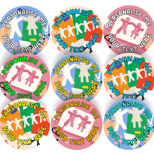 144 Personalised Children Handmade Craft 30mm Glossy Stickers Labels