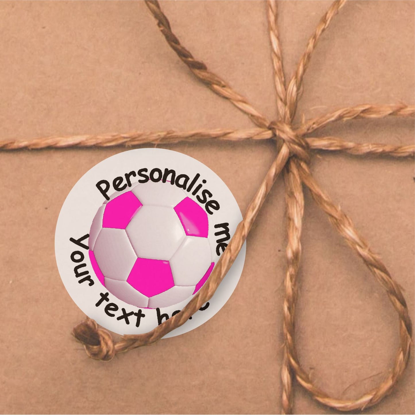 144 Personalised Pink Football 30mm Reward Stickers for School Teachers, Party Bag, Parents and Nursery