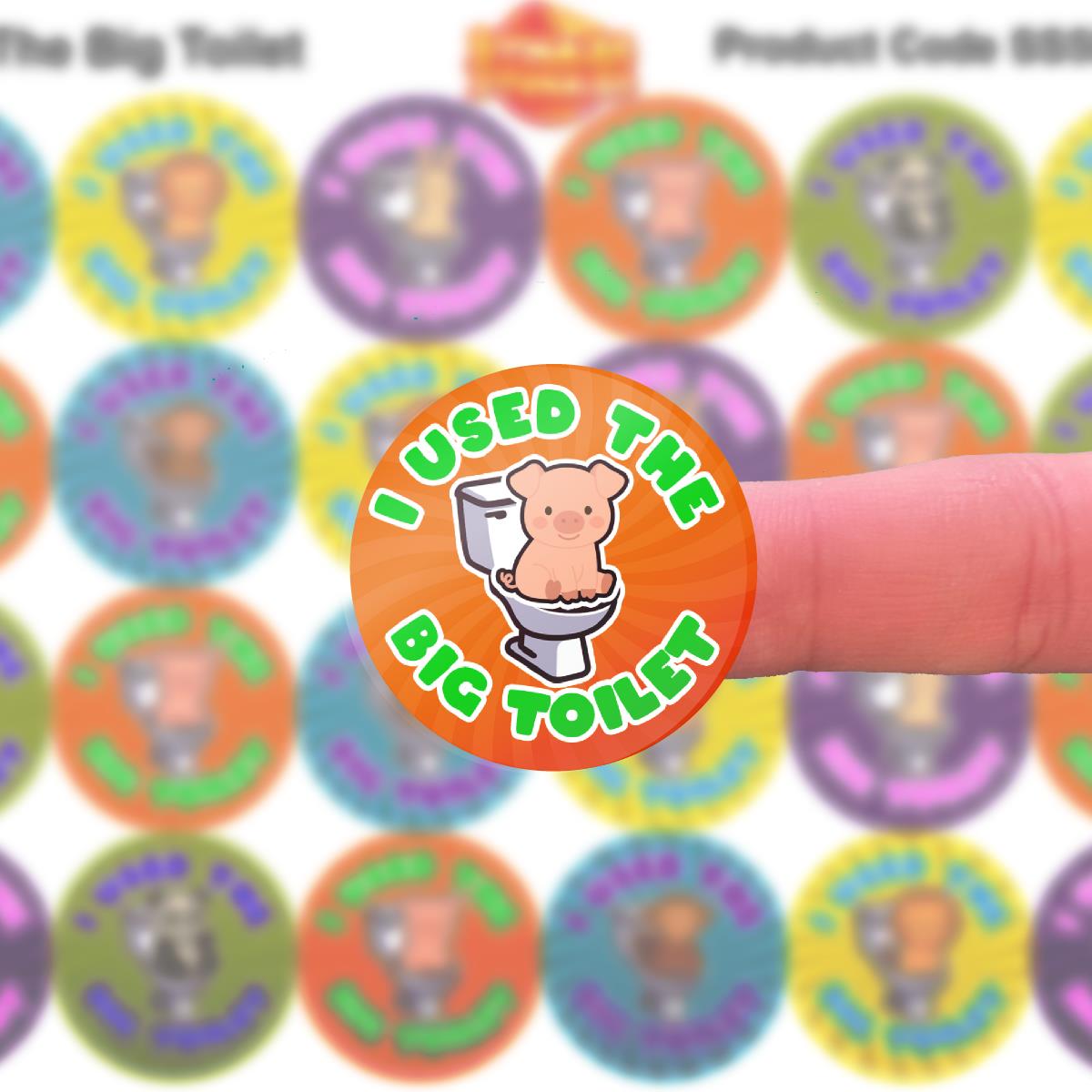 144 I Used The Big Toilet 30mm Reward Stickers for Schools, Nurseries, Parents for Potty Training