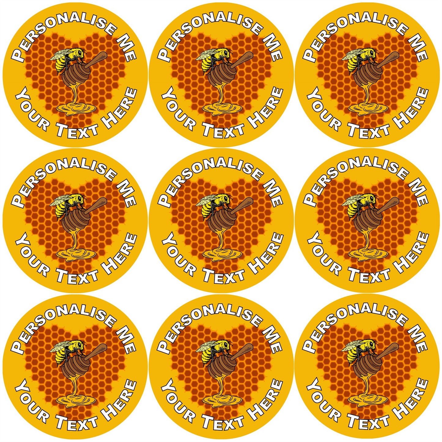 144 Personalised Honey Hearts 30mm Reward Stickers for School Teachers, Parents and Nursery