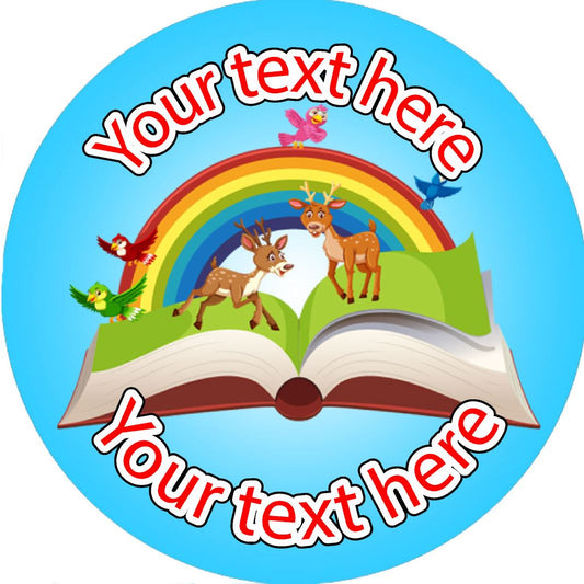 144 Personalised Animal Book 30mm Reading Reward Stickers for School Teachers, Parents and Nursery
