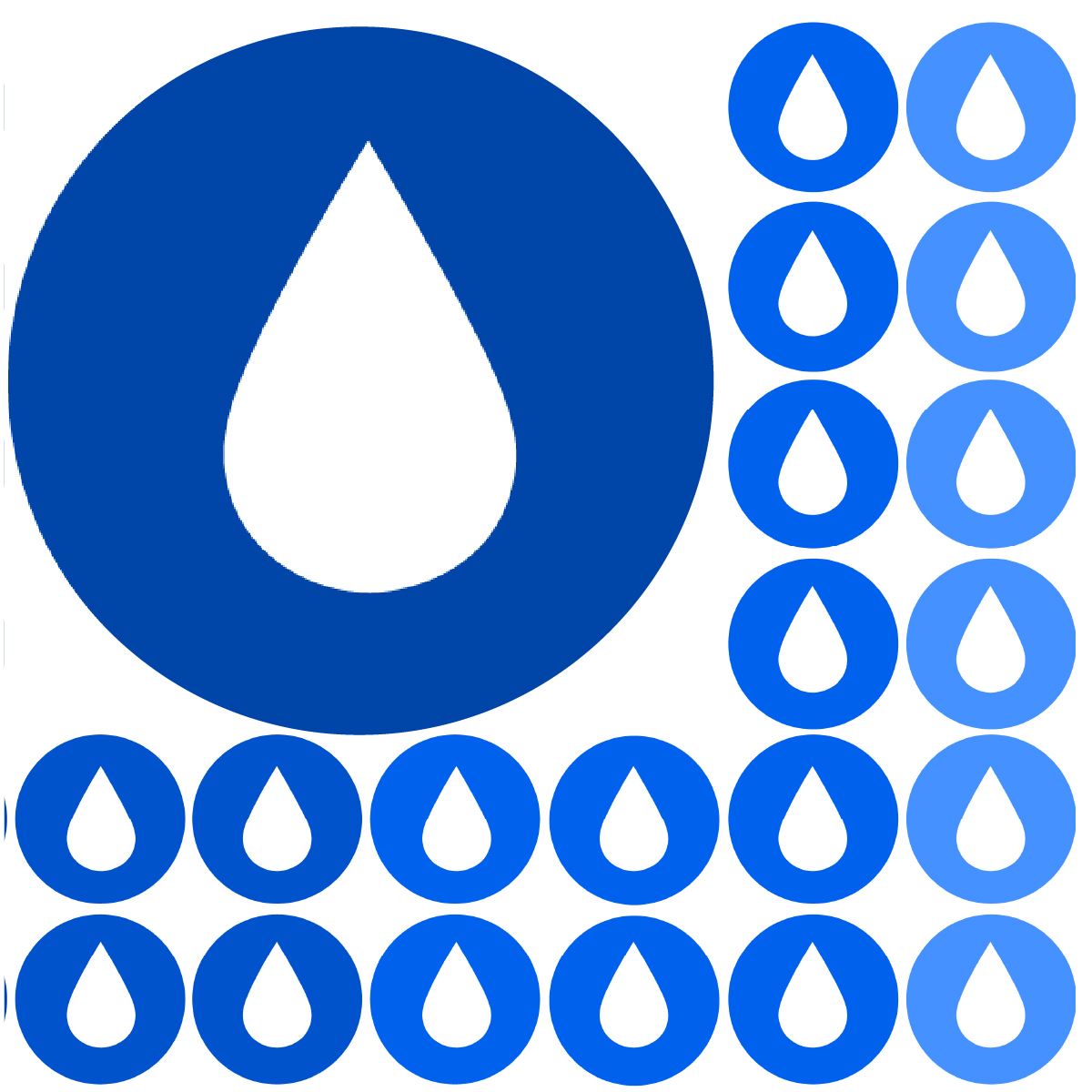 900 Colourful Mini Blue Tone Droplets Dot 10mm Glossy Spot Stickers - Journal Tracker Stickers