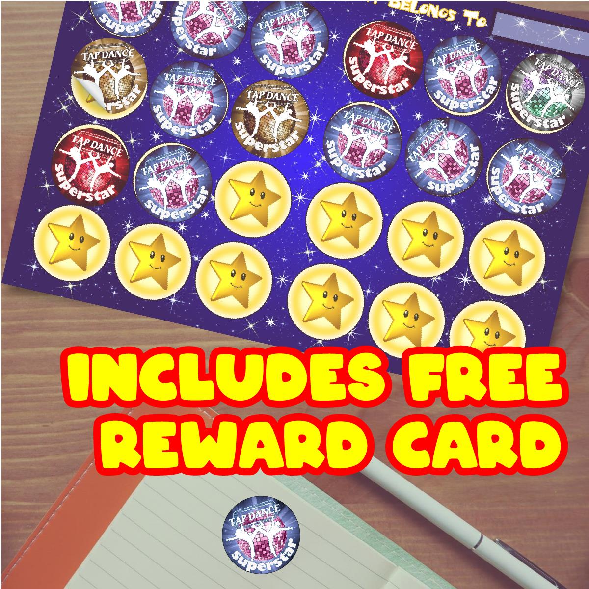 144 Tap Dance Superstar - 30mm - Glossy Reward Stickers for Teachers & Parents
