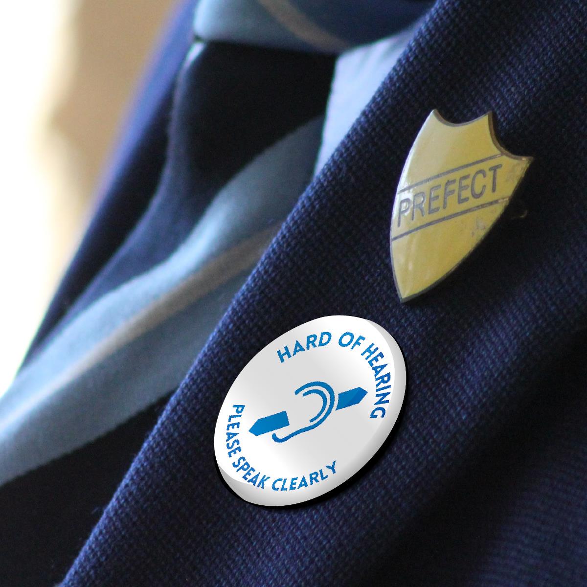 20 x Hard of Hearing Awareness Button Badges (Pack of 20 Pin Badges - 38mm)