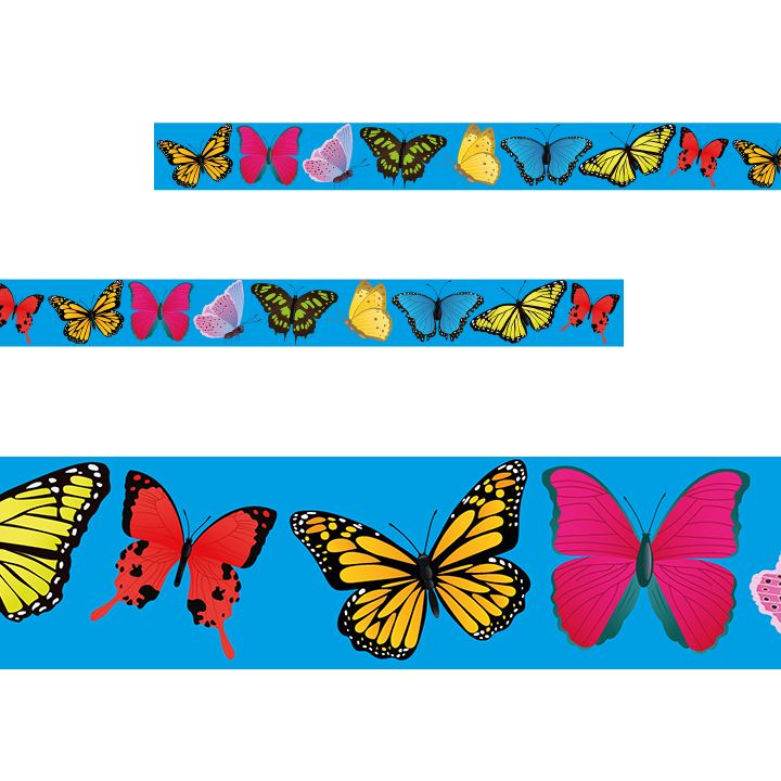 Bright Butterflies Classroom Trimmers 14.25m long Notice Board Display Borders