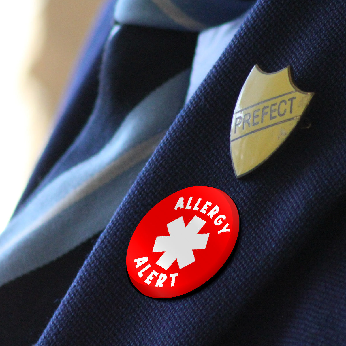 20 x Allergy Alert Button Badges (Pack of 20 Pin Badges - 38mm)