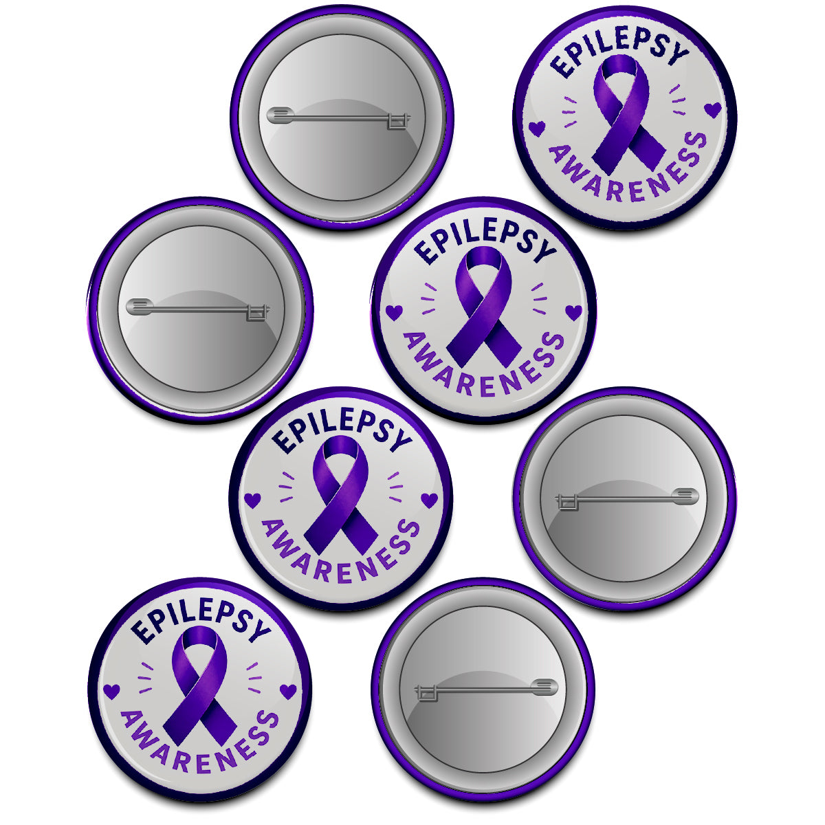 20 x Epilepsy Awareness Button Badges (Pack of 20 Pin Badges - 38mm)