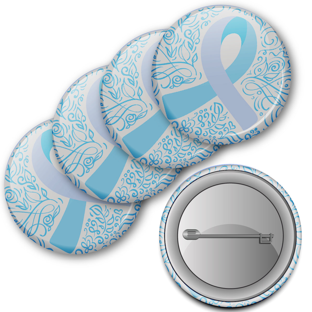 20 x Prostate Cancer Awareness Button Badges (Pack of 20 Pin Badges - 38mm)