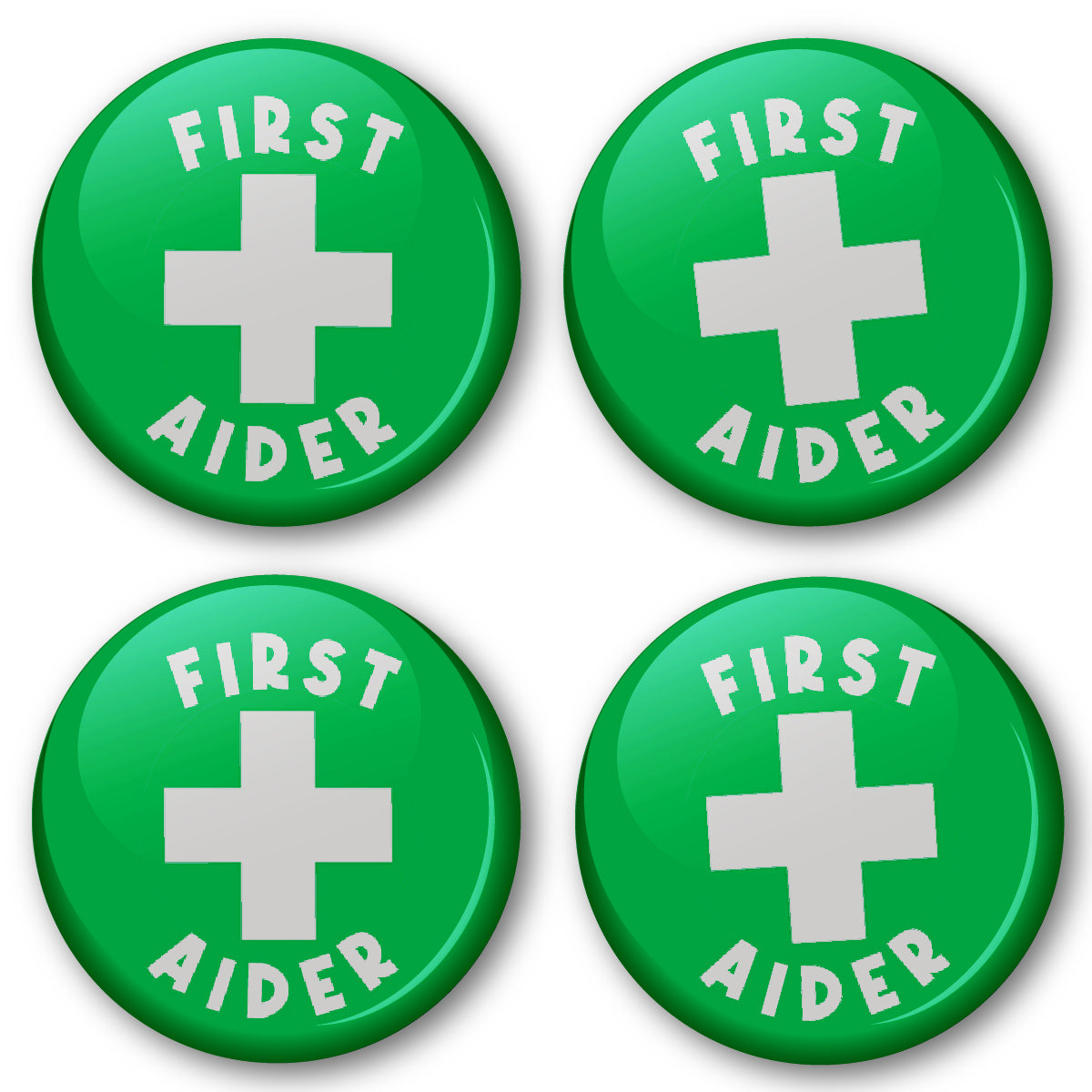 20 x First Aider Button Badges (Pack of 20 Pin Badges - 38mm)