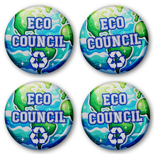 20 x Eco Council Button Badges (Pack of 20 Pin Badges - 38mm)