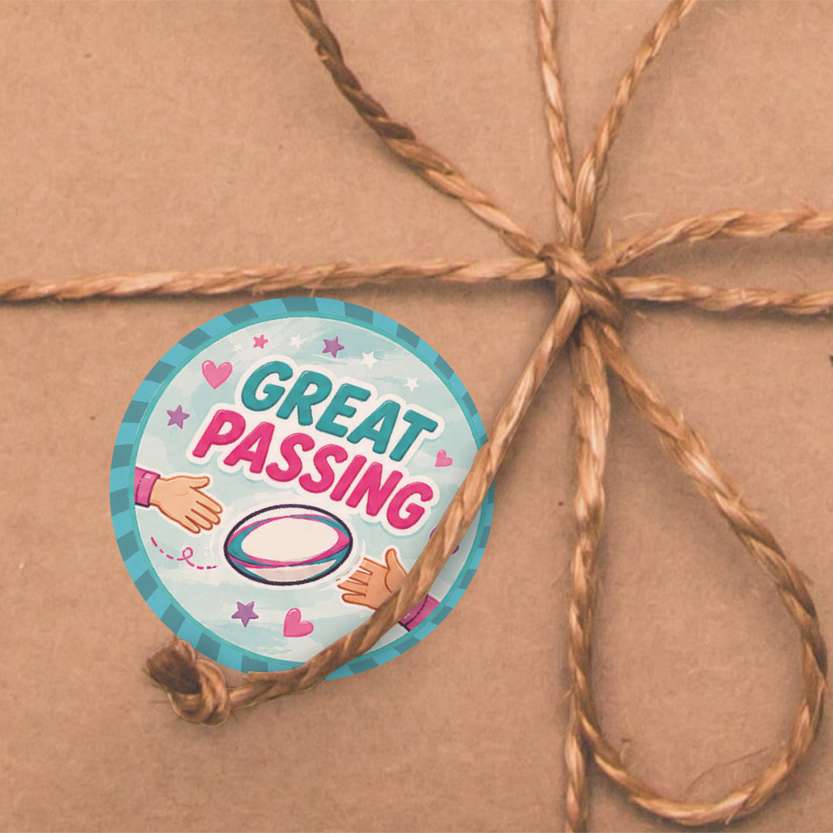 144 Girls Rugby Praise Words - 30mm - Glossy Reward Stickers for Teachers, Coaches & Parents