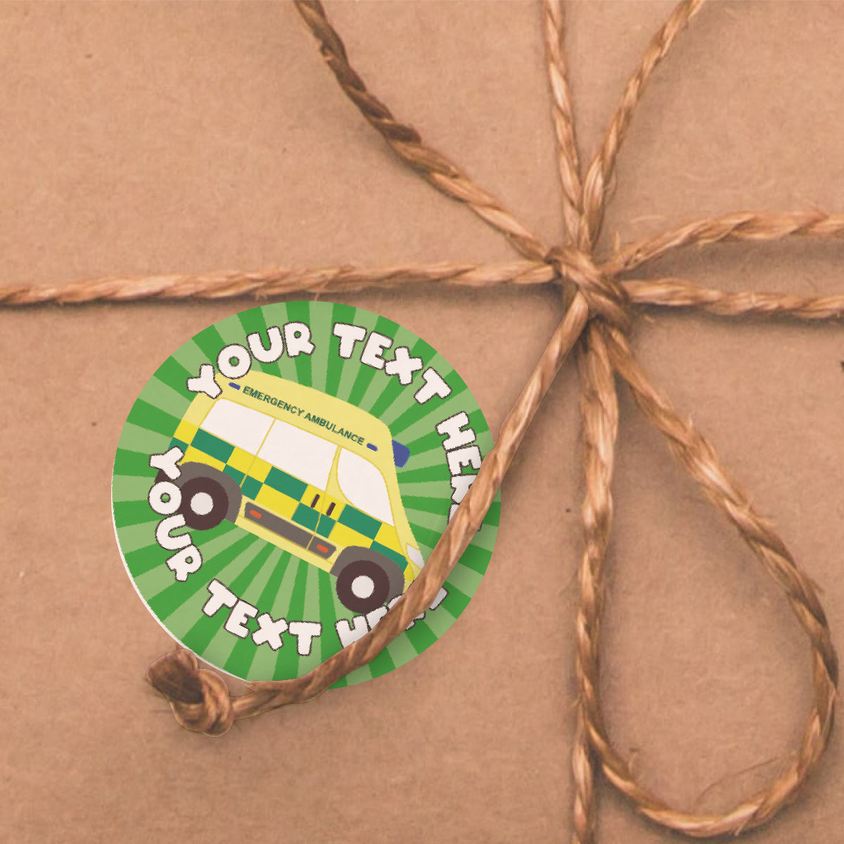 144 Personalised Ambulance 30mm Reward Stickers for Children, Parents and Schools
