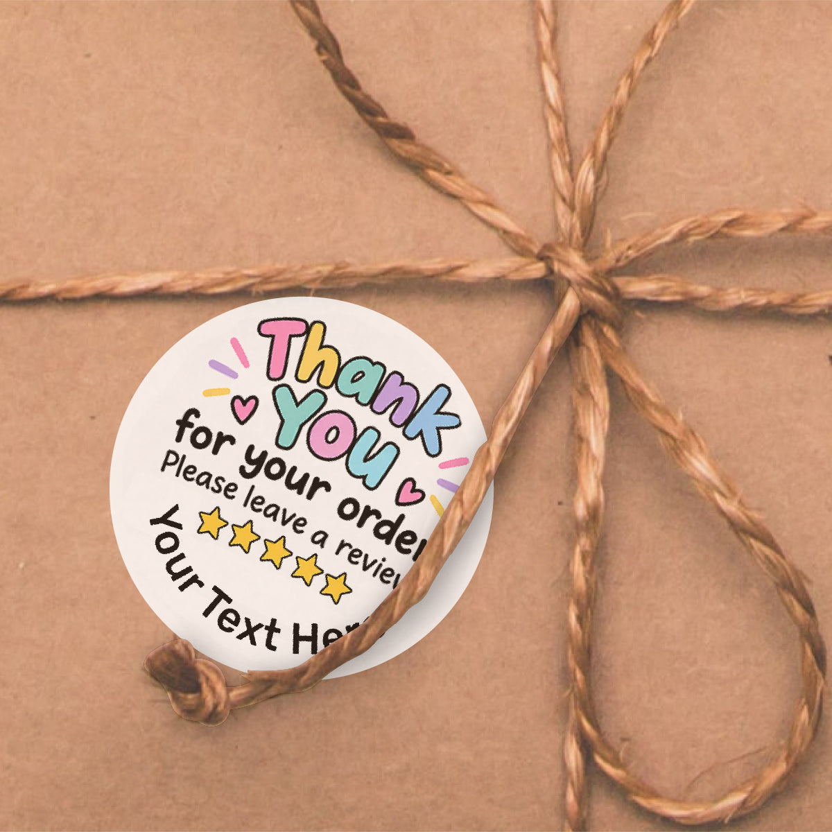 Personalised Thank You For Your Order Stickers - Pick Your Size - For Crafters, Small Businesses, Resellers