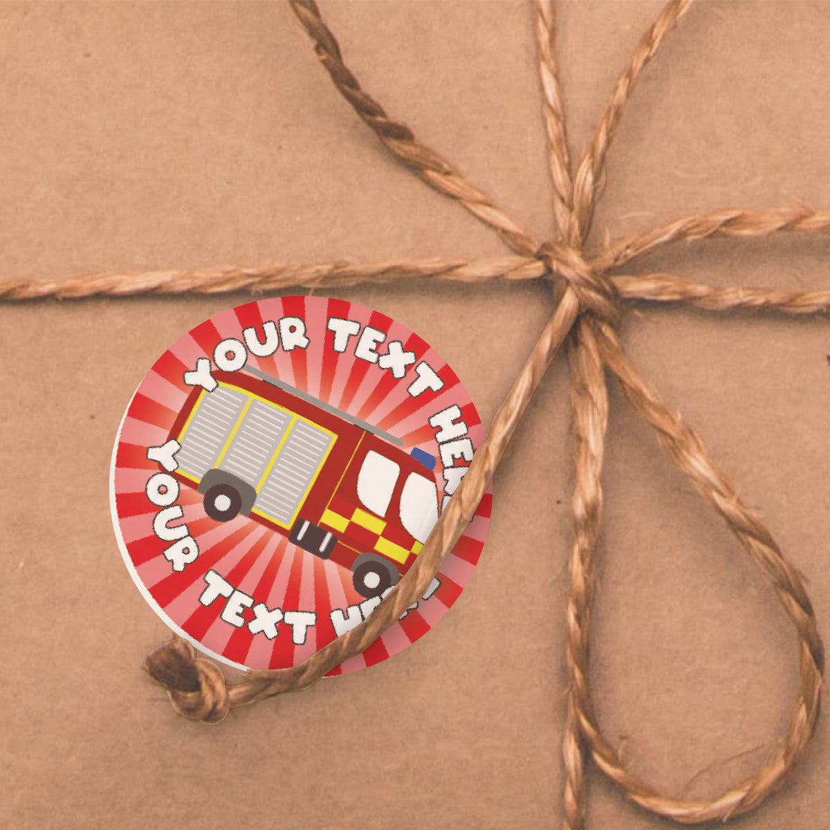 144 Personalised Fire Engine 30mm Reward Stickers for Children, Parents and Schools