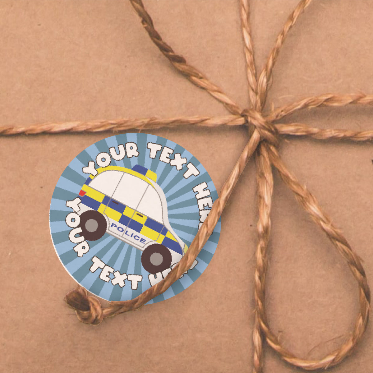 144 Personalised Police Car 30mm Reward Stickers for Children, Parents and Schools