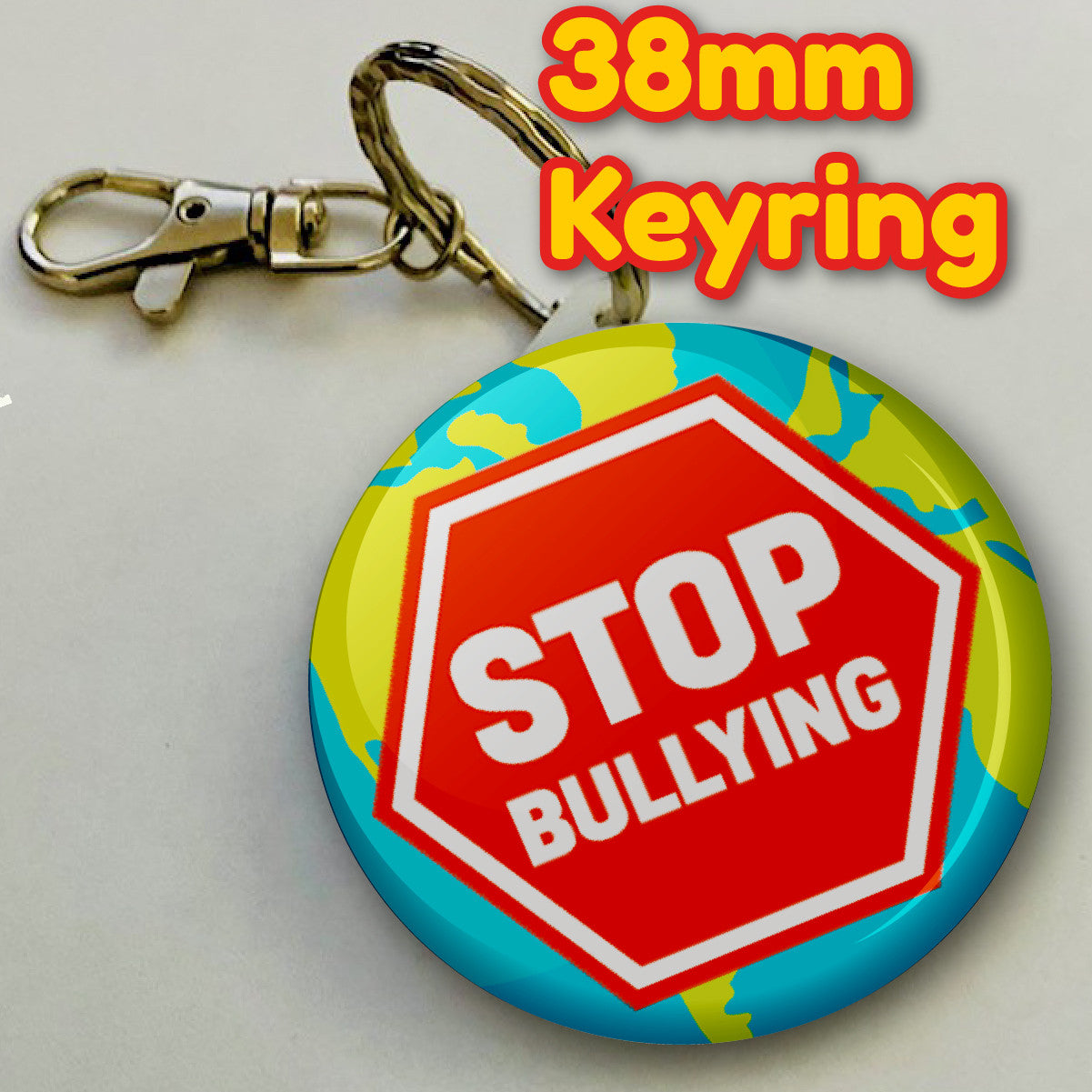 Anti Bullying Keyring 38mm  (Pack of 8 Key Rings - 38mm)
