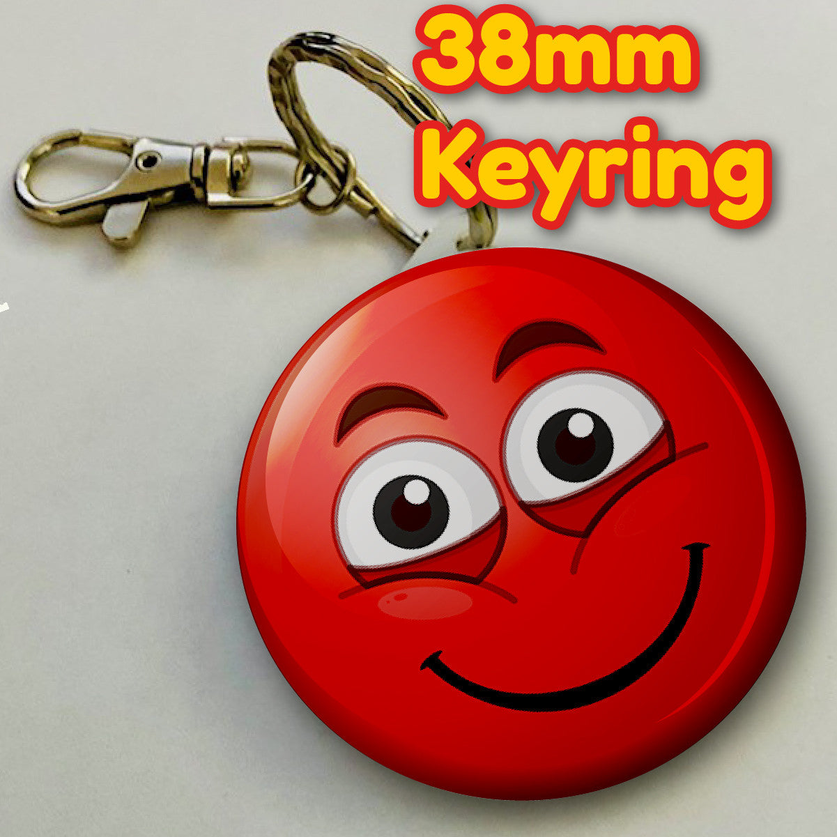 Sticker Stocker - Red Clown Nose Keyring 38mm  (Pack of 8 Key Rings - 38mm)