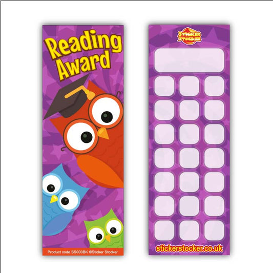 Sticker Stocker - 30 Reading Owls Classroom Reading Reward Bookmarks Ideal for School Teachers