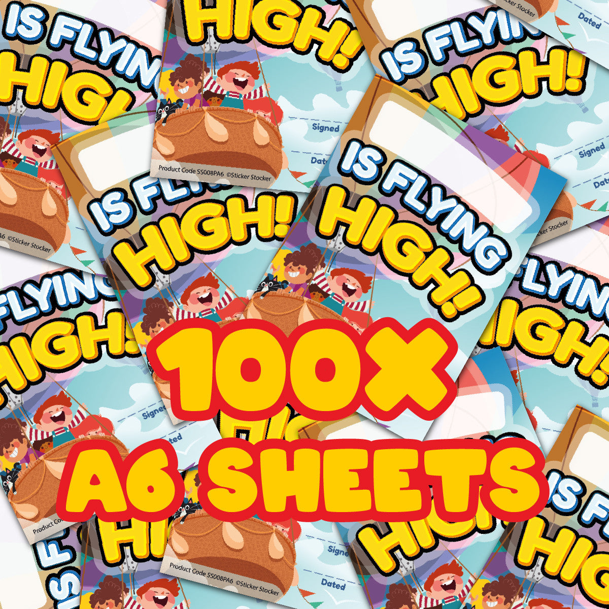 Sticker Stocker - A6 Praise Note Pad 100 Sheet Incentive Chart Rewards - Flying High