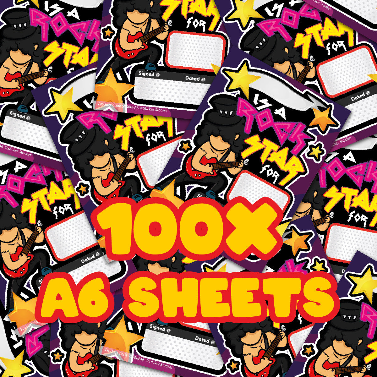 Sticker Stocker - A6 Praise Note Pad 100 Sheet Incentive Chart Rewards - Rockstar