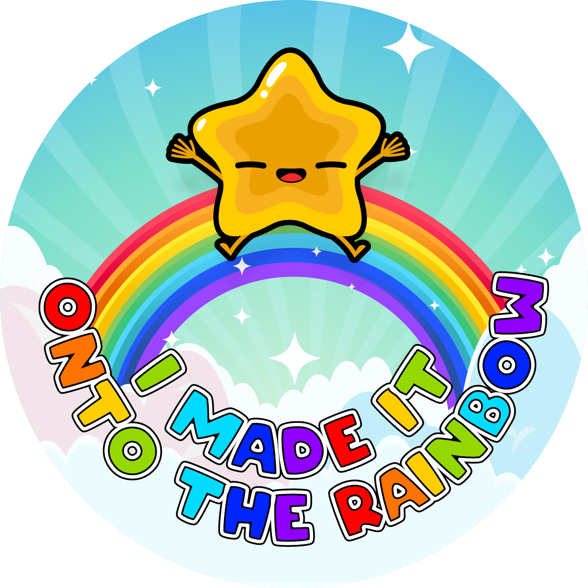 Sticker Stocker - 144 I Made It Onto The Rainbow 30mm Stickers Glossy Reward Stickers for School Teachers, Parents and Nursery