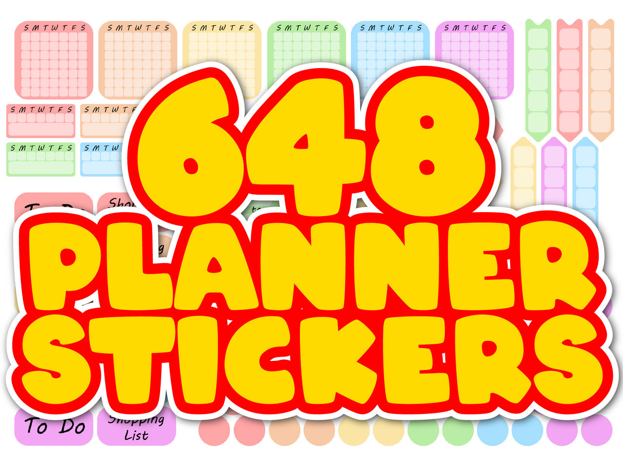 Sticker Stocker - 648 Habit Tracker Planner Stickers, Daily Routine Journal Stickers