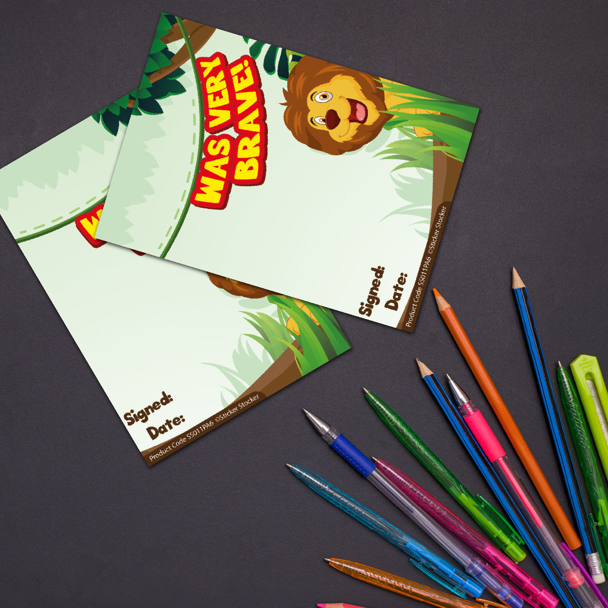 Sticker Stocker - A6 Praise Note Pad 100 Sheet Incentive Chart Rewards - Brave Lion