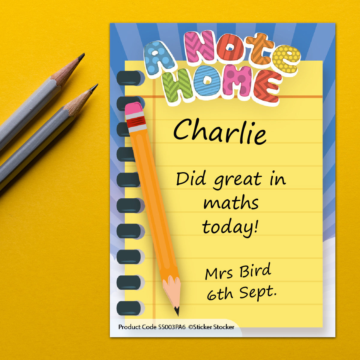 Sticker Stocker - A6 Praise Pad A Note Home Note Pad themed 100 Sheet Incentive Rewards