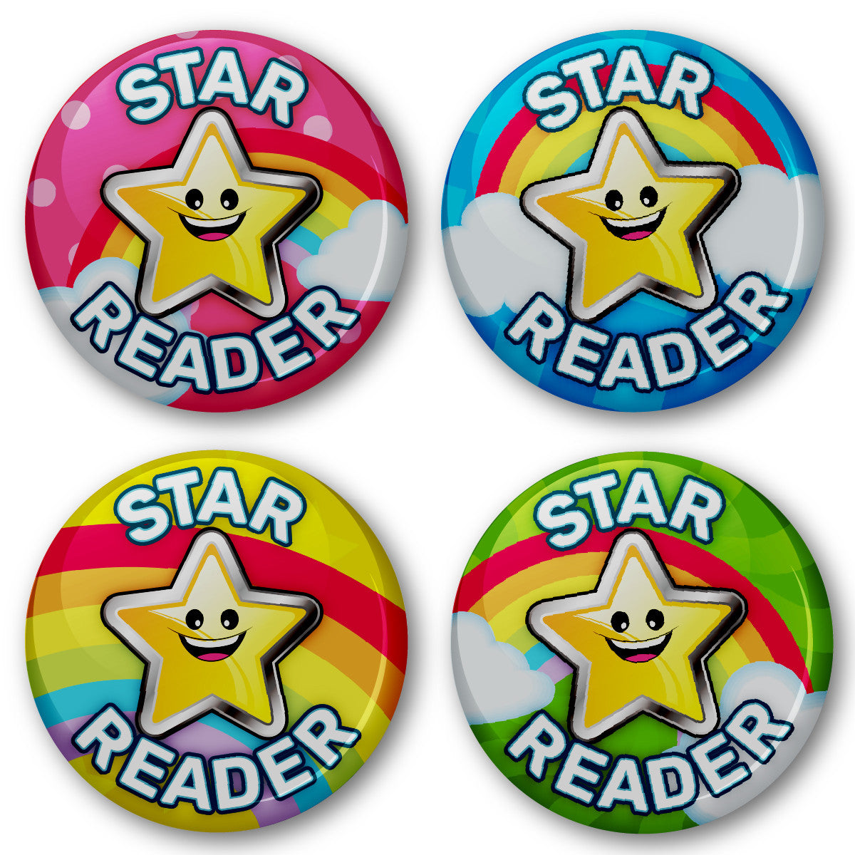 Sticker Stocker - Star Reader Reward Button Badges (20 Pin Badges - 38mm)
