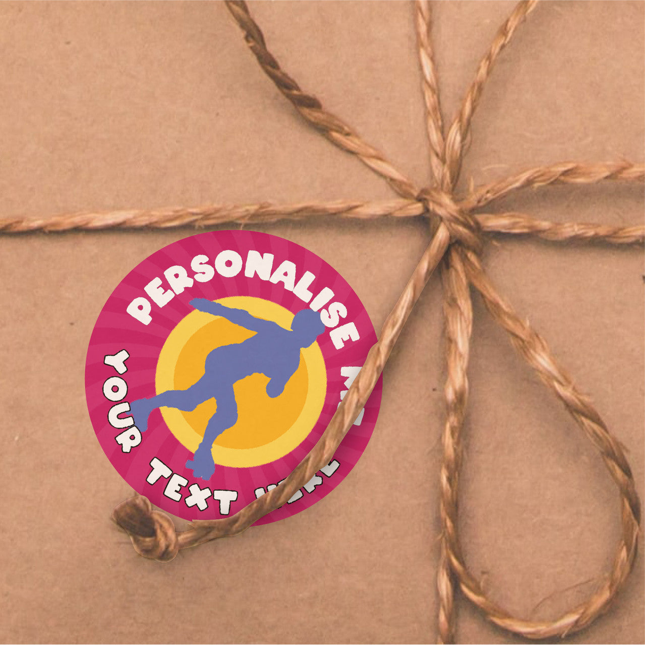 144 Personalised Roller Skating 30mm Sport Reward Stickers for School Teachers, Parents and Nursery