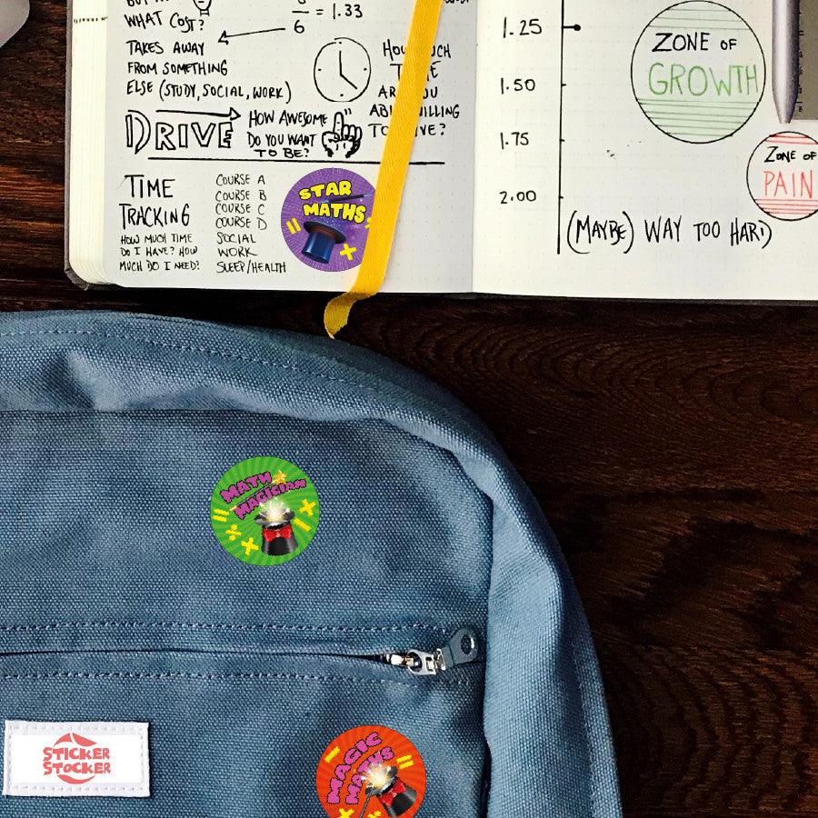 Sticker Stocker - 144 Magic Maths - 30mm - Glossy Reward Stickers for Teachers & Parents