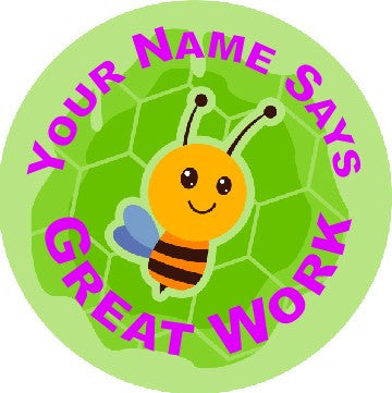 Sticker Stocker 144 Personalised Praise Bee 30mm Reward Stickers for School Teachers, Parents and Nursery