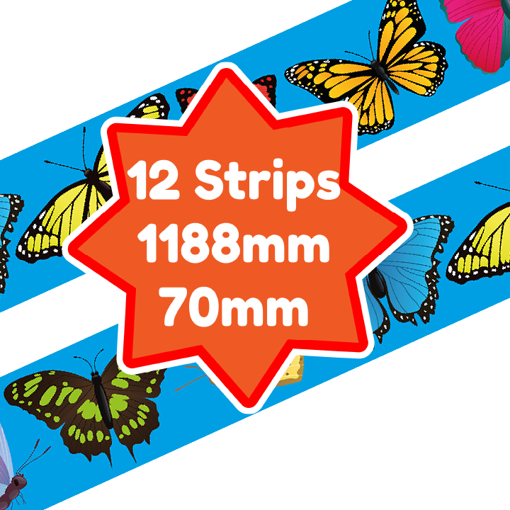 Sticker Stocker - Bright Butterflies Classroom Trimmers 14.25m long Notice Board Display Borders