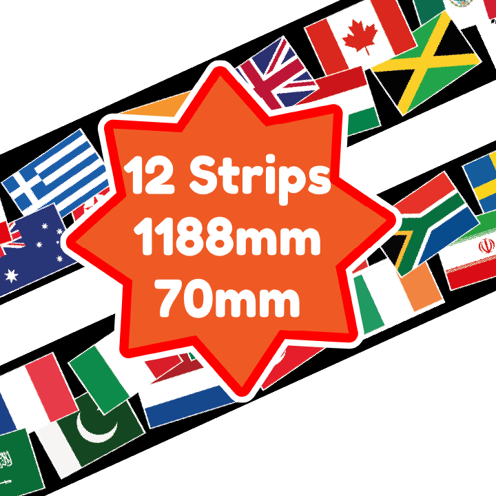 Sticker Stocker - Flags of the World Classroom Trimmers 14.25m long Notice Board Display Borders