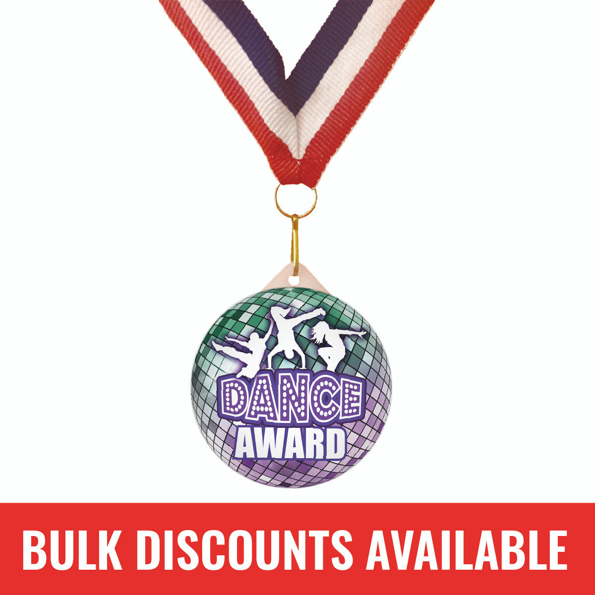 Sticker Stocker - Dance Award Large 55mm Plastic Medal  FREE Ribbon and Certificate