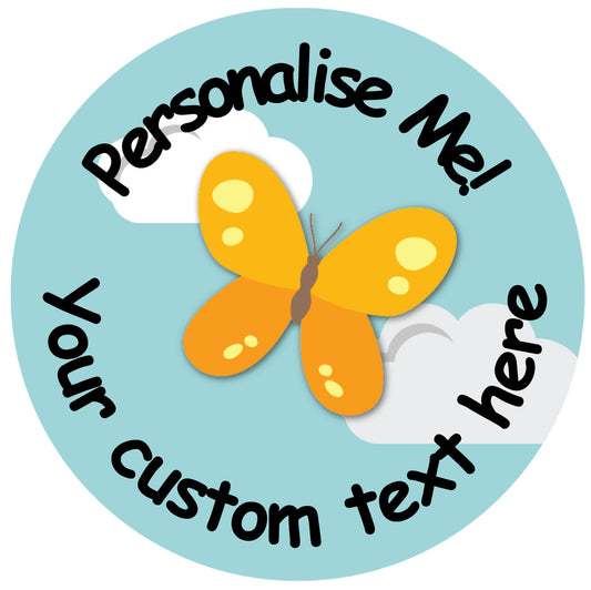 Sticker Stocker 144 Butterflies Personalised 30 mm Reward Stickers for School Teachers, Parents and Nursery