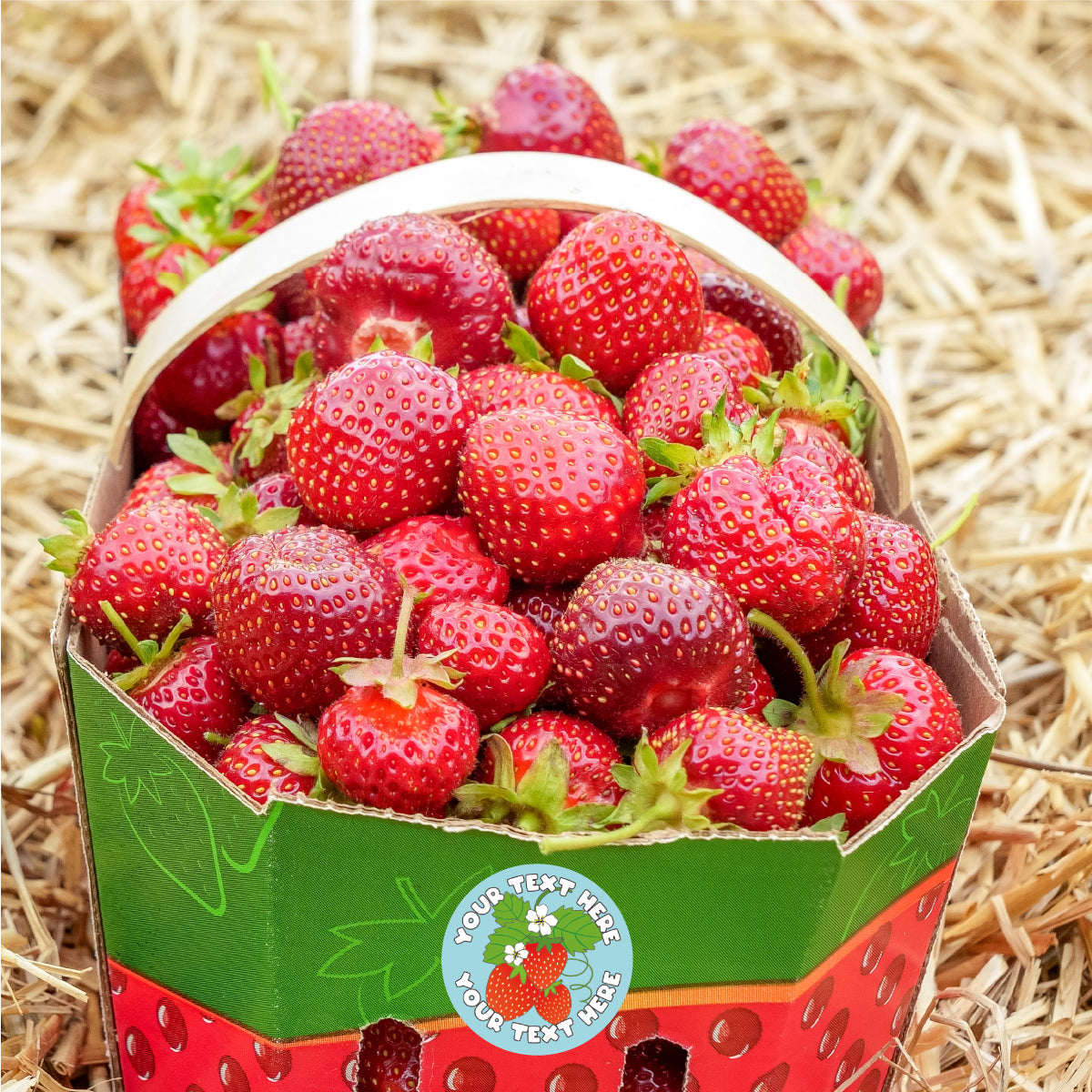 144 Personalised Strawberry Fruit Picking 30mm Reward Stickers for Fruit Farms, Parents and Schools