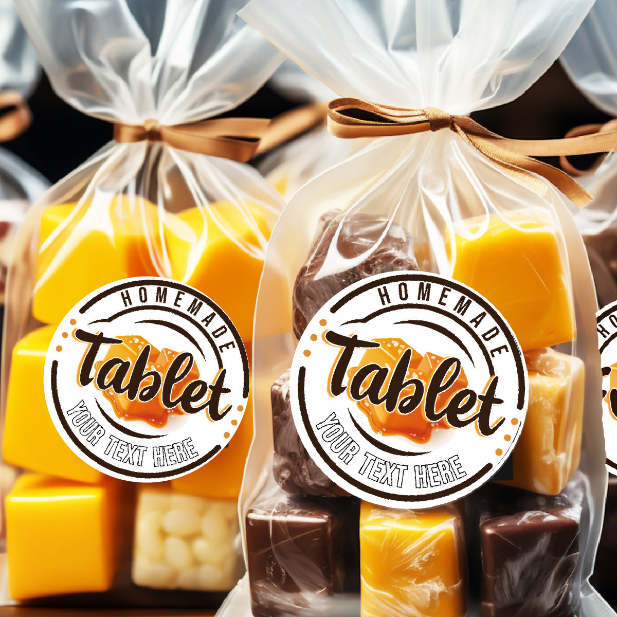 144 Personalised Scottish Tablet 30mm Reward Stickers for Small Businesses, Childrens Crafts, Baking