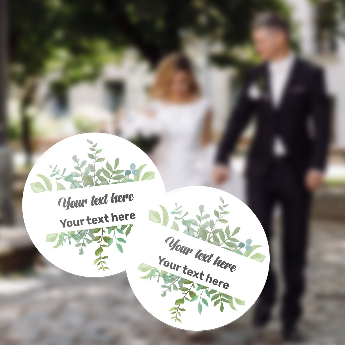 144 Eucalyptus Leaves Personalised 30mm Stickers Events, Weddings, Crafts, Engagement