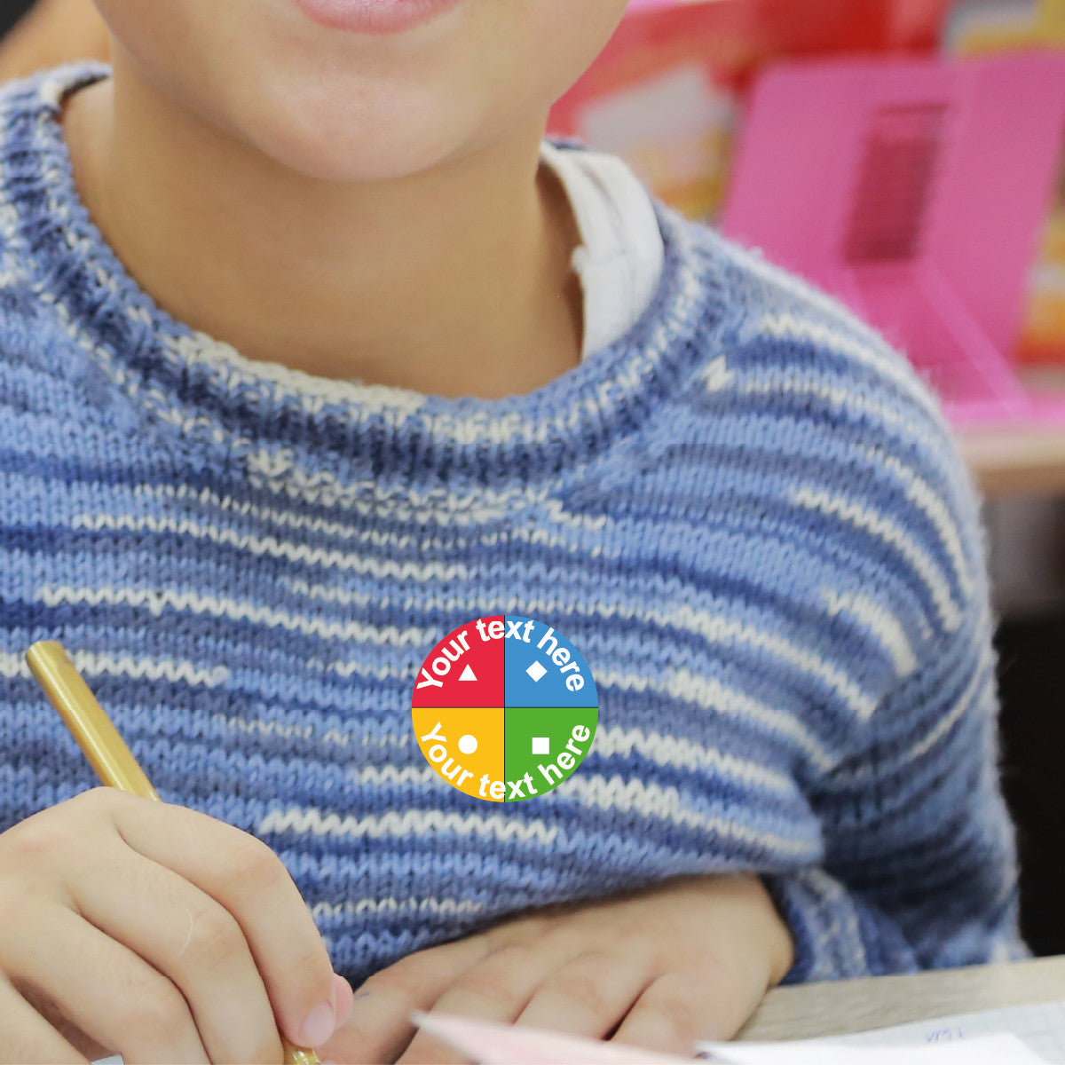 144 Personalised Quiz Colours & Shapes 30mm Reward Stickers for School Teachers, Parents and Nursery