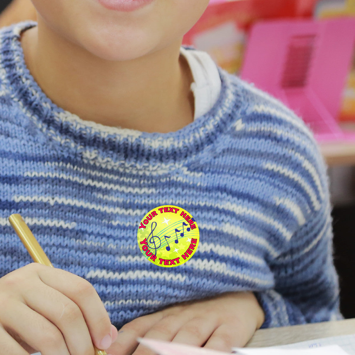 Sticker Stocker 144 Personalised Music Award 30mm Reward Stickers for School Teachers, Parents and Nursery