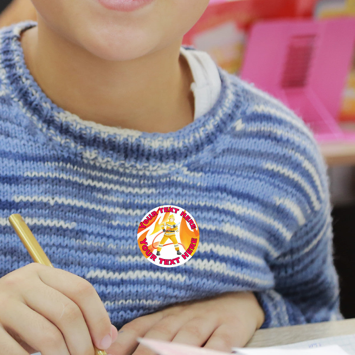 Sticker Stocker 144 Personalised Firefighter 30mm Reward Stickers for School Teachers, Parents and Nursery