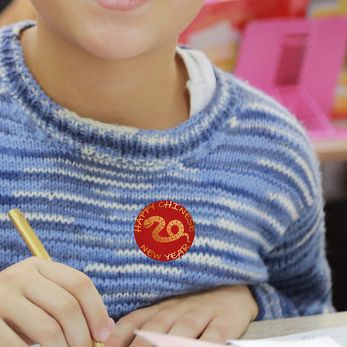 144 Happy Chinese New Year Celebration 30mm Glossy Stickers